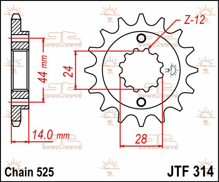 Jt Sprockets Front Sprocket - 525 Chain