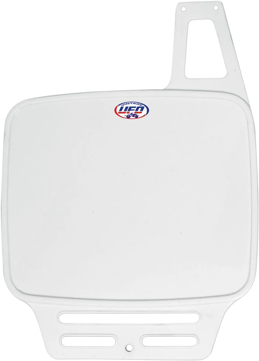 Ufo Vintage Universal Number Plate - White