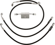 La Choppers Sort Braided Bremse Slange Kit Med Abs