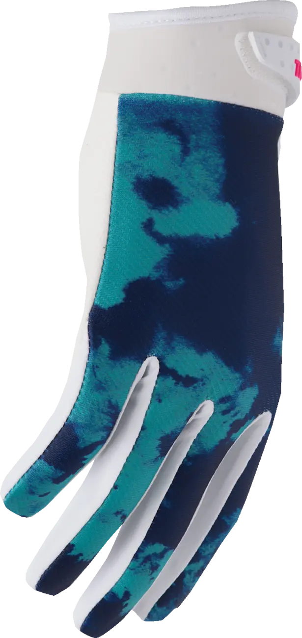 Thor Youth Launchmode Bleach Gloves - Aqua/White