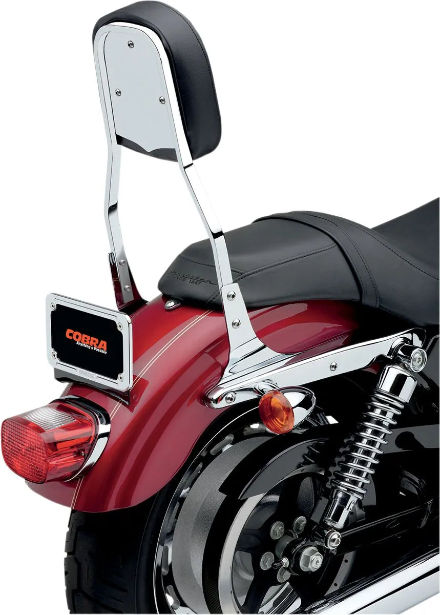 Cobra Square Sissy Bar - Chrome Backrest