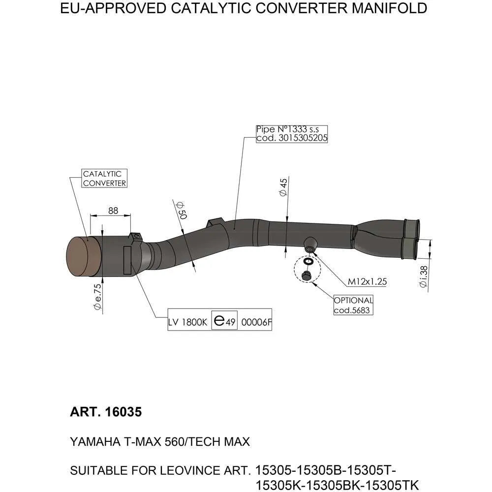 Leovince Catalytic Converter Manifold