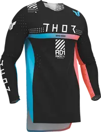 Thor Sportmode Synth Jersey - Black/White/Turquoise/Coral