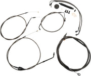 LA CHOPPERS Midnight Braided Cable/Brake Line Kit for Ape Hanger