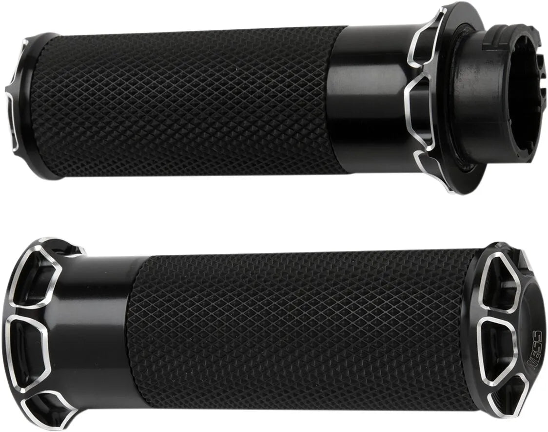 Arlen Ness Beveled Grips - Black Anodized