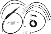 La Choppers Black Vinyl Braided Handlebar Cable Kit 12"-14" Apes