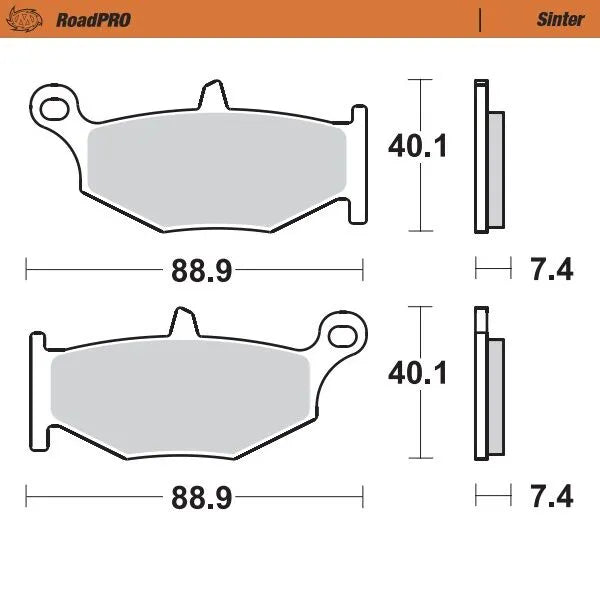 Moto-master Roadpro Sinter Brake Pad Rear - Rear
