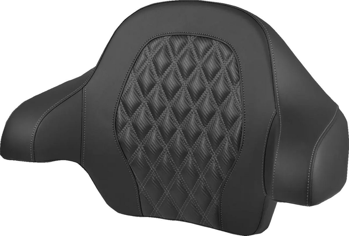 Saddlemen Tour Pak Backrest Pad CF Look Lattice Stitch Dark Gray