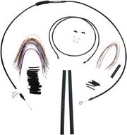 BURLY BRAND Black Vinyl Handlebar Cable/Line Kit for Ape Hangers