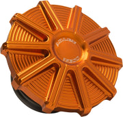 Arlen Ness Vented Gas Cap - Orange Anodized Billet Aluminum