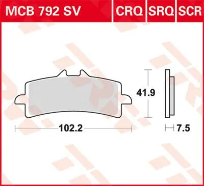 Trw Scr Series Sintered Race Brake Pads - Front