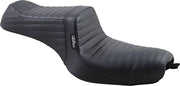 Le Pera Tailwhip Seat - Black Pleated 2-up - For Harley Davidson