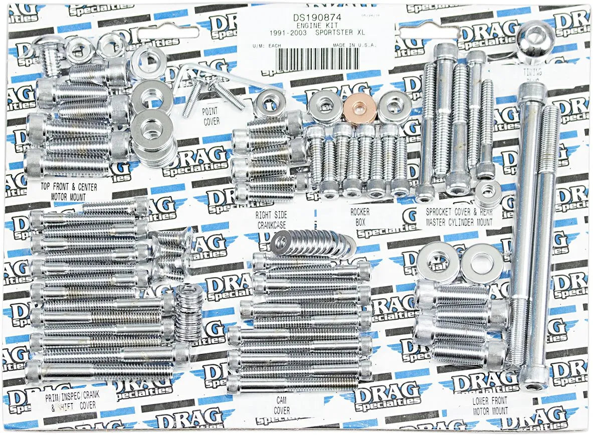 Drag Specialties Socket Head Motor Bolt Kit for Harley Sportster