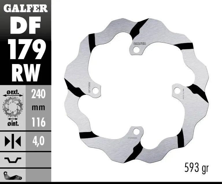 Galfer Fixed Wave Grooved Brake Rotor
