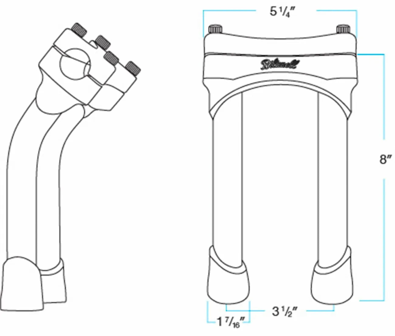 Biltwell Murdock Handlebar Risers - Chrome, 8-inch
