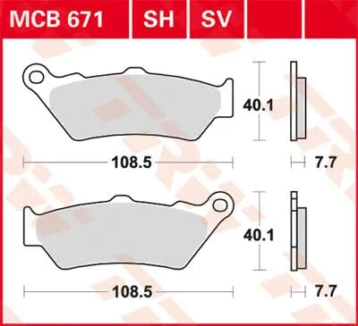Trw Sv Series Sintered Brake Pads - Front