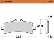 Moto-master Roadpro Sinter Bremseklodser Foran Sintrede Metal - Foran