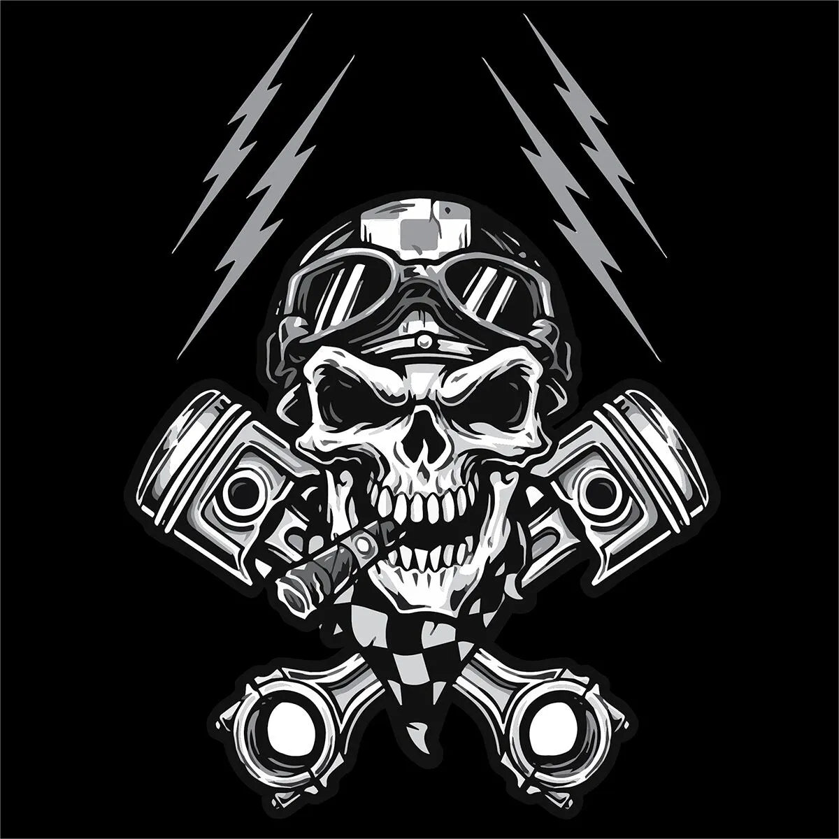 Zan Headgear Flydanna 6 Panel Biker Skull Cotton Headwrap