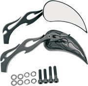 Drag Specialties Flame Teardrop Mirrors