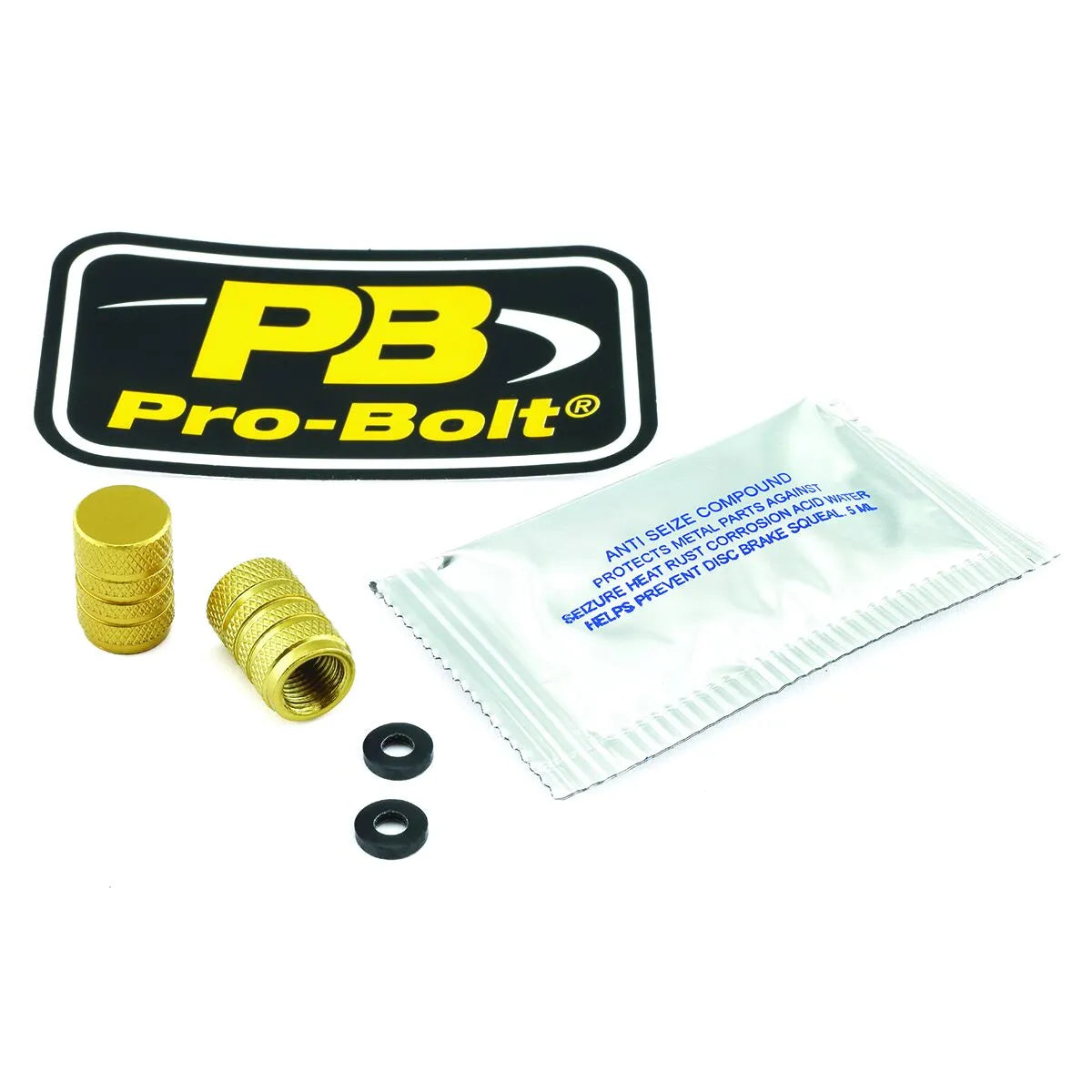 Pro Bolt Aluminium Valve Stem Cap Black 2 Pack for Suzuki Yamaha