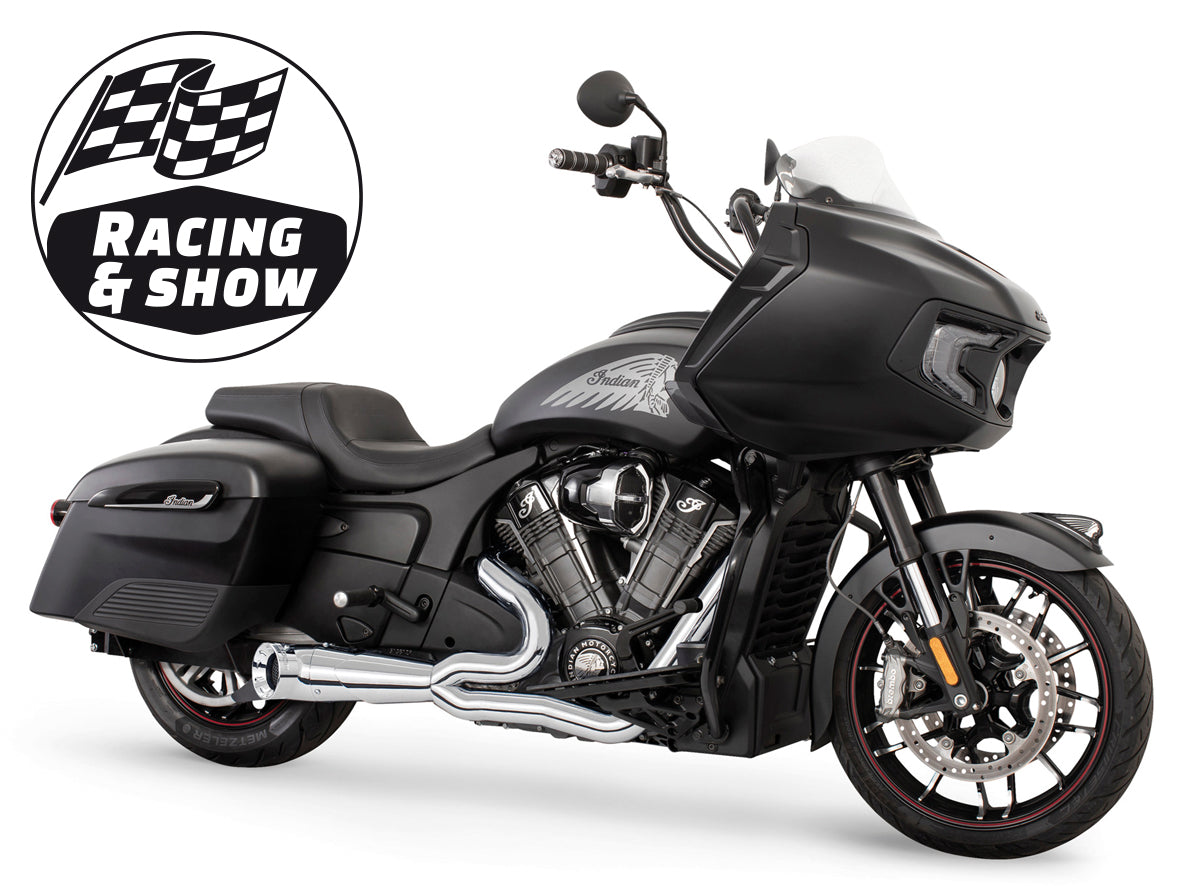 Freedom Performance Exhaust Shorty Turn Out Straight Cut 2-INTO-1 for Indian Powerplus & Thunderstroke