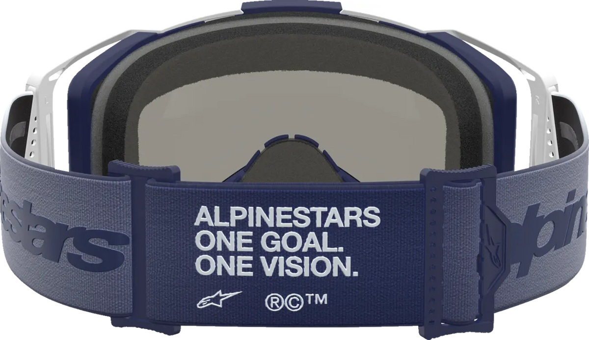 Alpinestars Vision 8 Goggle Navy White Mirror-Blue Amber Lens