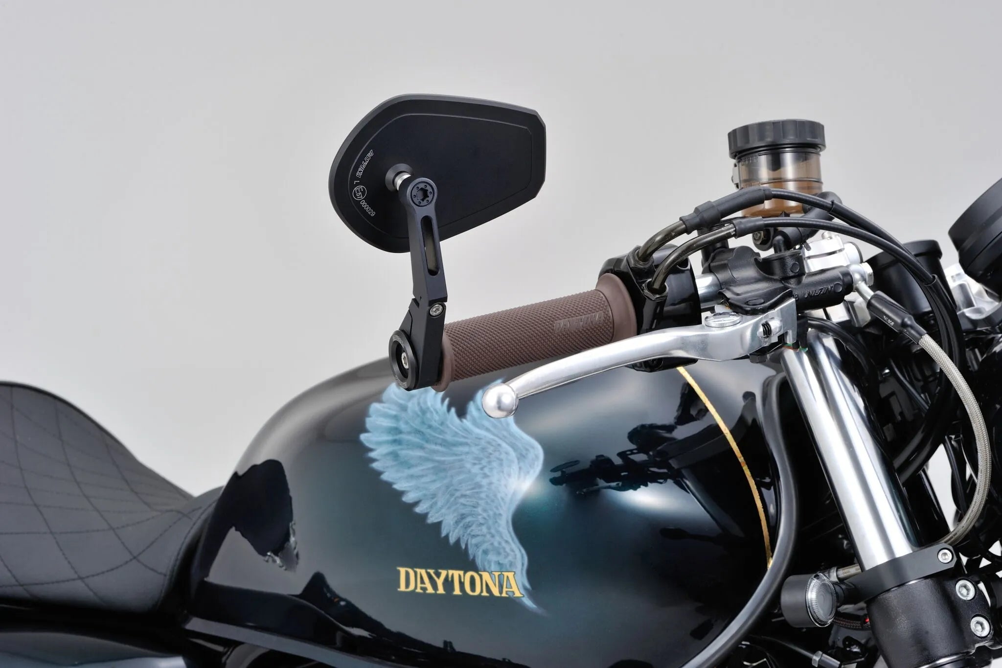 Daytona Bar End Mirror - Black Aluminum