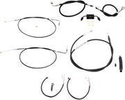 LA CHOPPERS Black Vinyl Braided Cable/Brake Line Kit 15-17" Ape