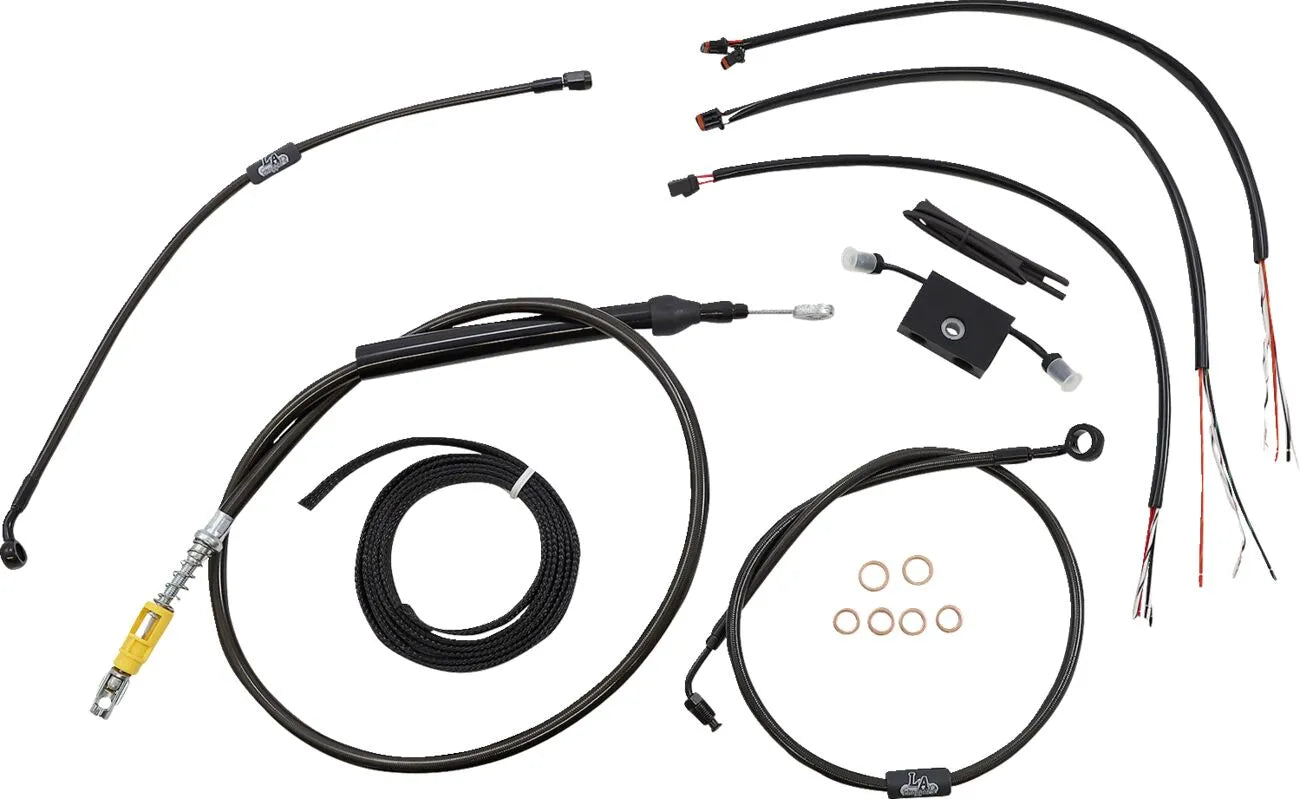 La Choppers Midnight Braided Handlebar Cable Kit for 15-17" Bars