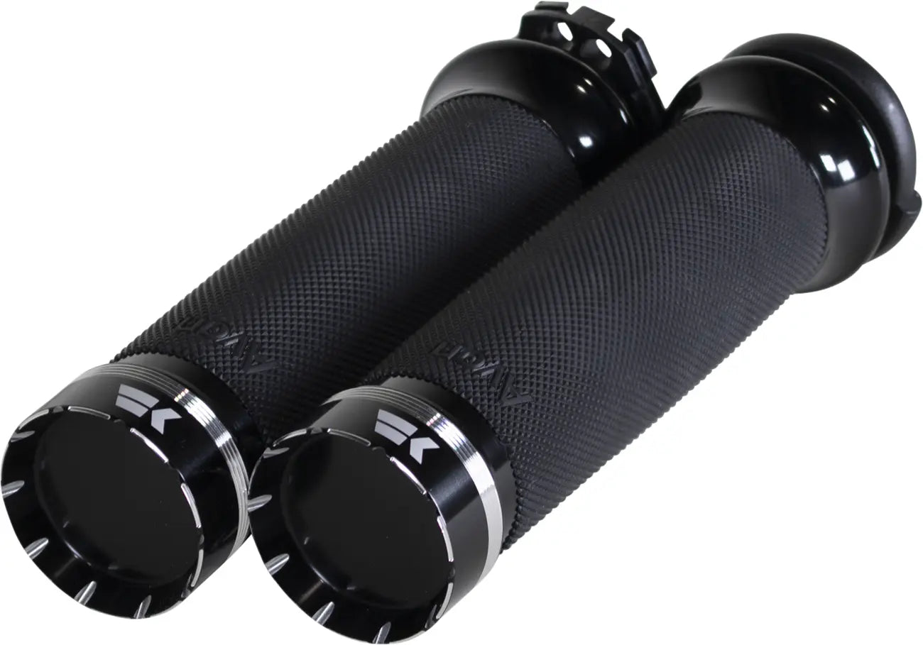 Khrome Werks Tracer Grips - Black Rubber, 1"