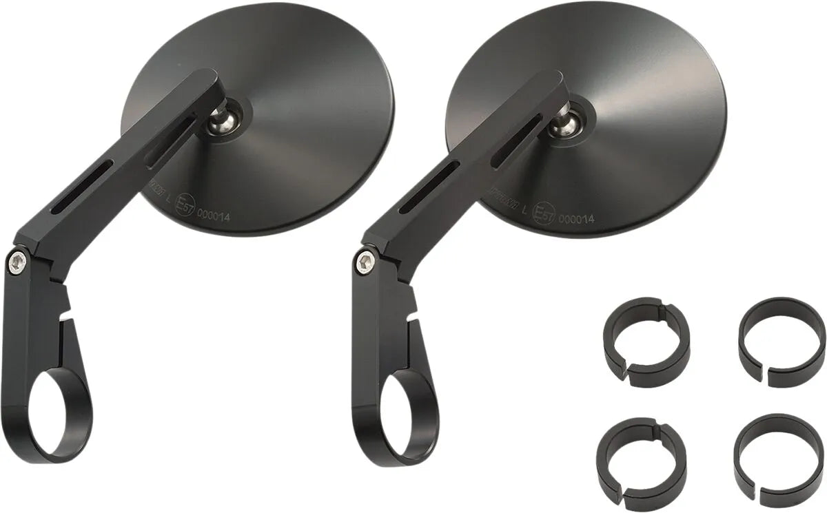 Daytona Bar End Mirror - Black Aluminum