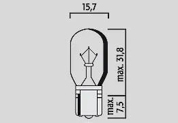Flosser Filament Glass Wedge Bulb - 12v 16w