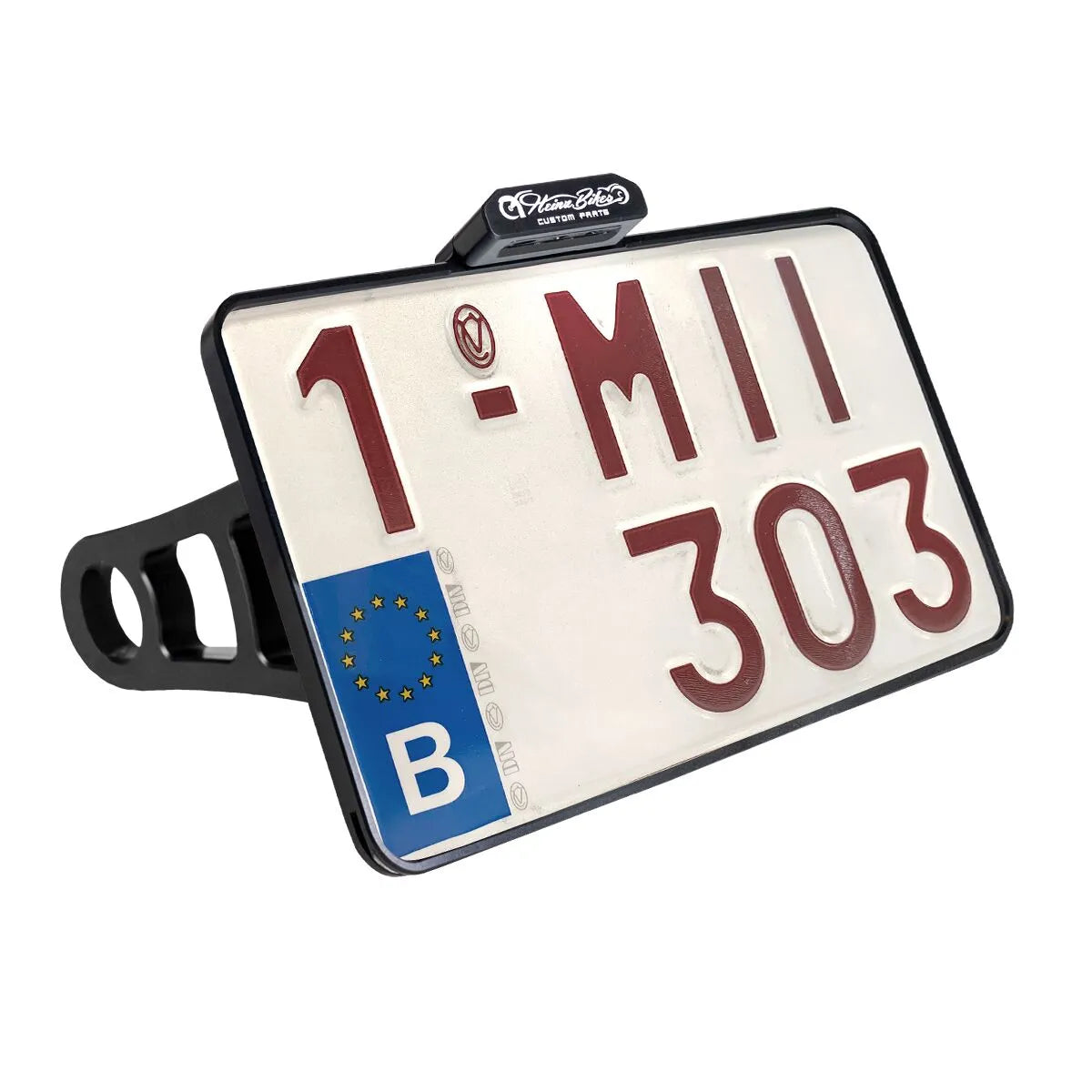 Heinz Bikes License Plate Side Mount For 1" Axles - Black
