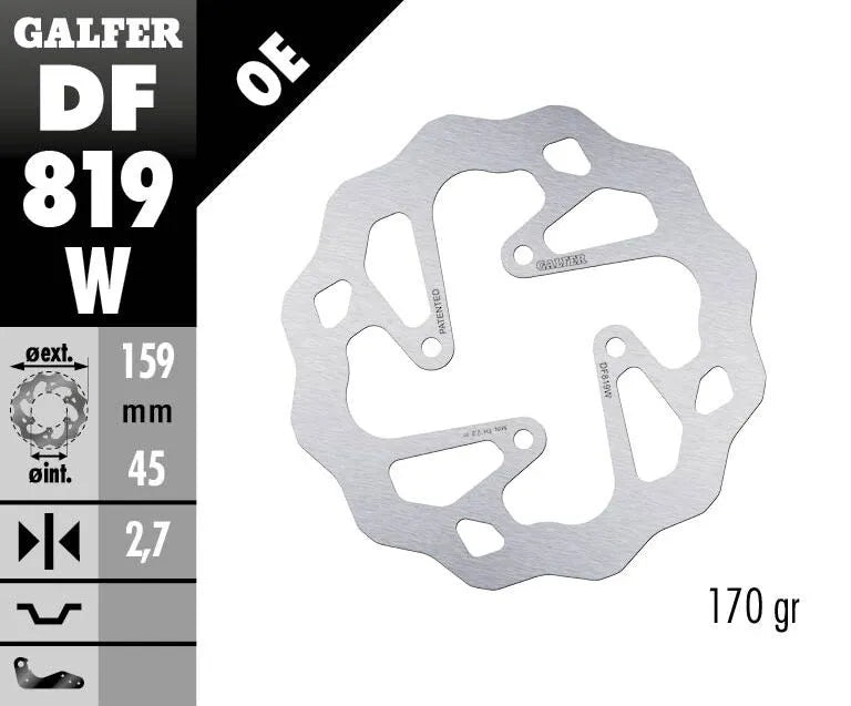 Galfer Wave® Brake Rotor Replacement For Motorcycles - Rear