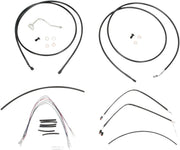 BURLY BRAND Black Vinyl Handlebar Cable Kit for Ape Hangers