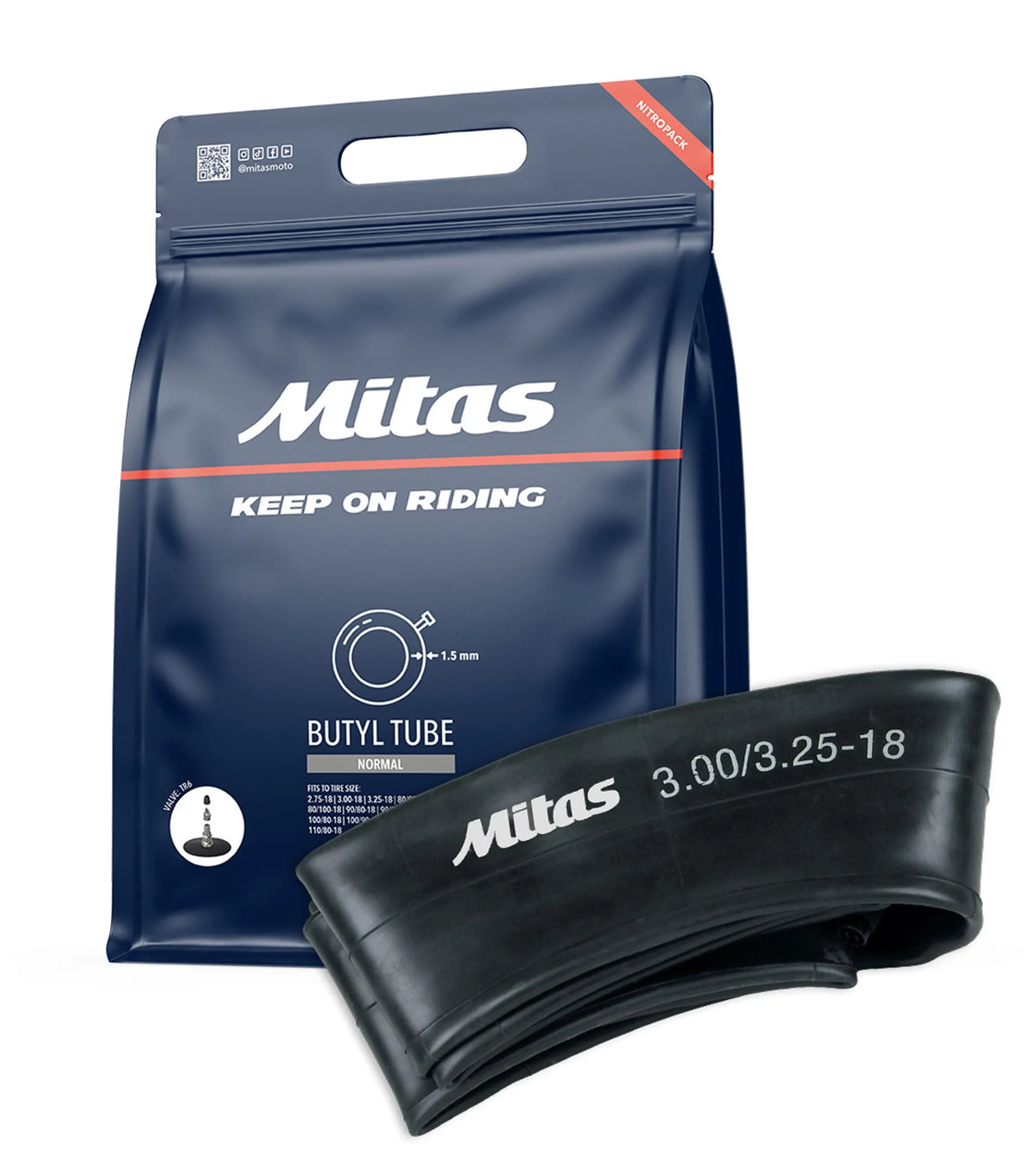 Mitas Standard Duty Inner Tube 1.5mm for 2.50-12 100/90-12 Tires