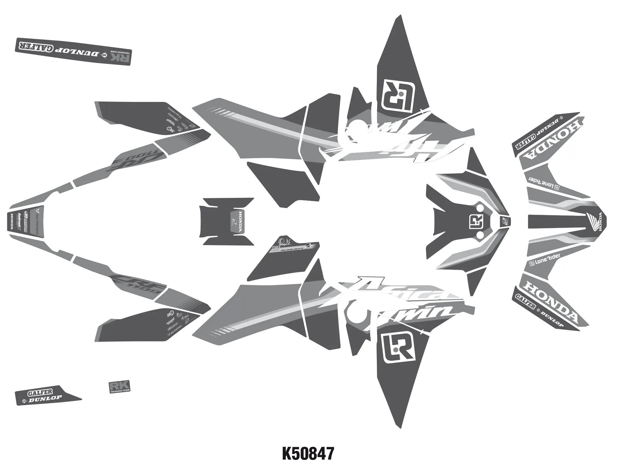 Uniracing Complete Decal Kit For Honda Motorcycles