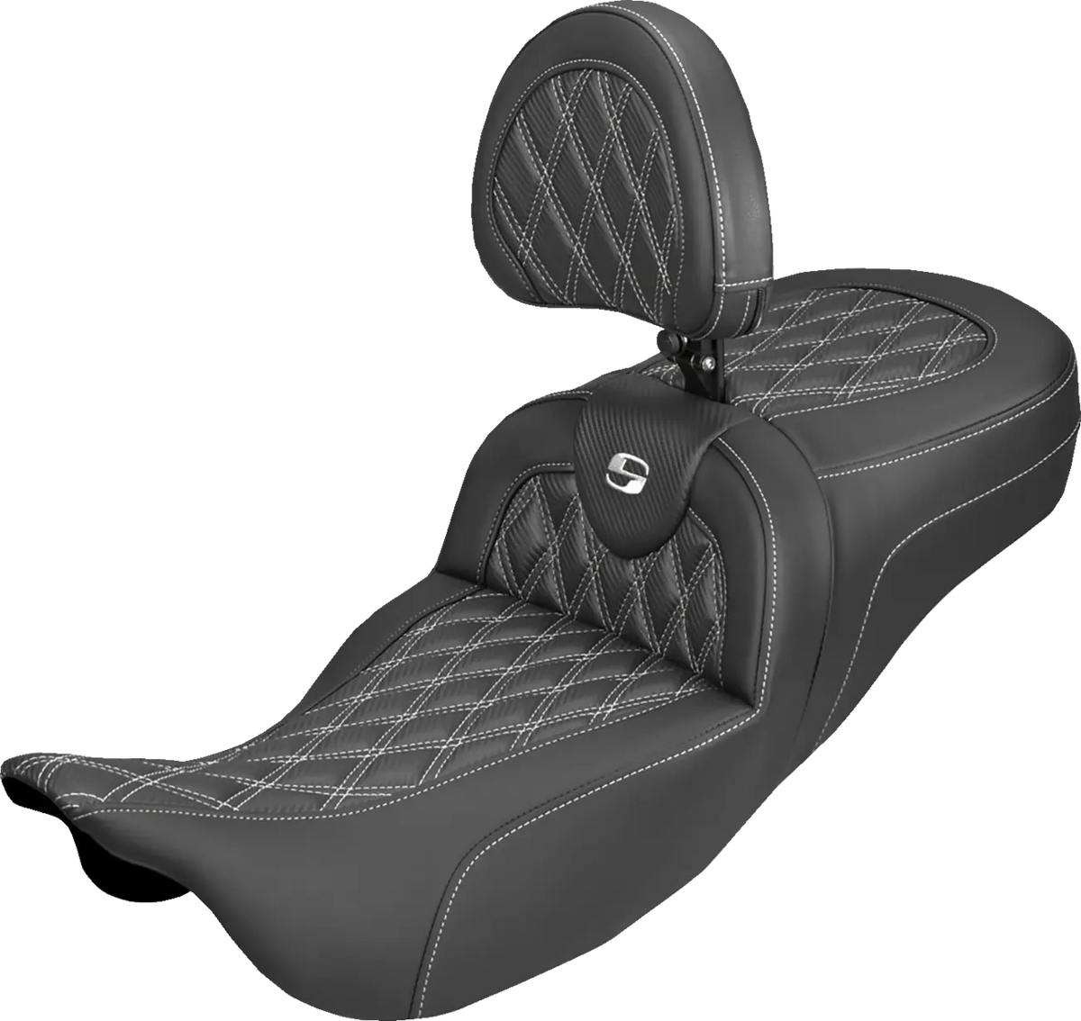 Saddlemen Roadsofa Carbon Fiber Seat White Stitching