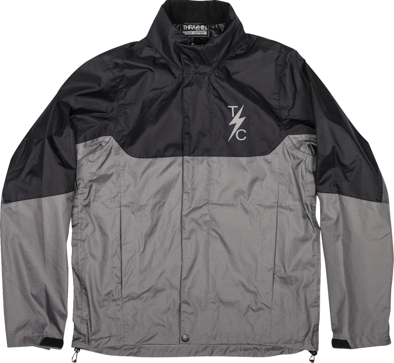 Thrashin Supply Co. Mission Waterproof Rain Jacket - Black/Gray