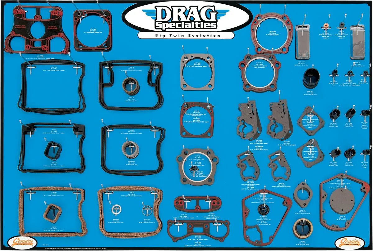 Drag Specialties Gasket Seal O-Ring Display Board for Evolution