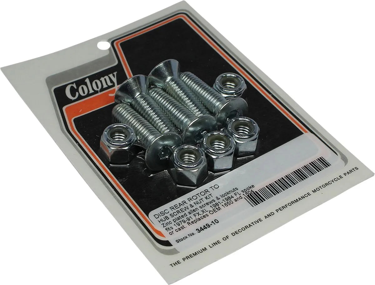 Colony Disc Rear Rotor To Hub Screw And Nut Kit