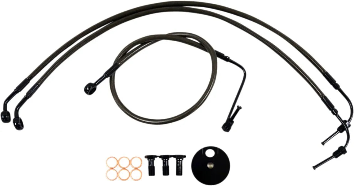 La Choppers Midnight Flettet Bremse Slange Kit Med Abs