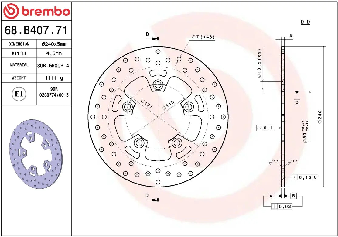 Brembo Serie Oro Fixed Brake Rotor - Prime Line