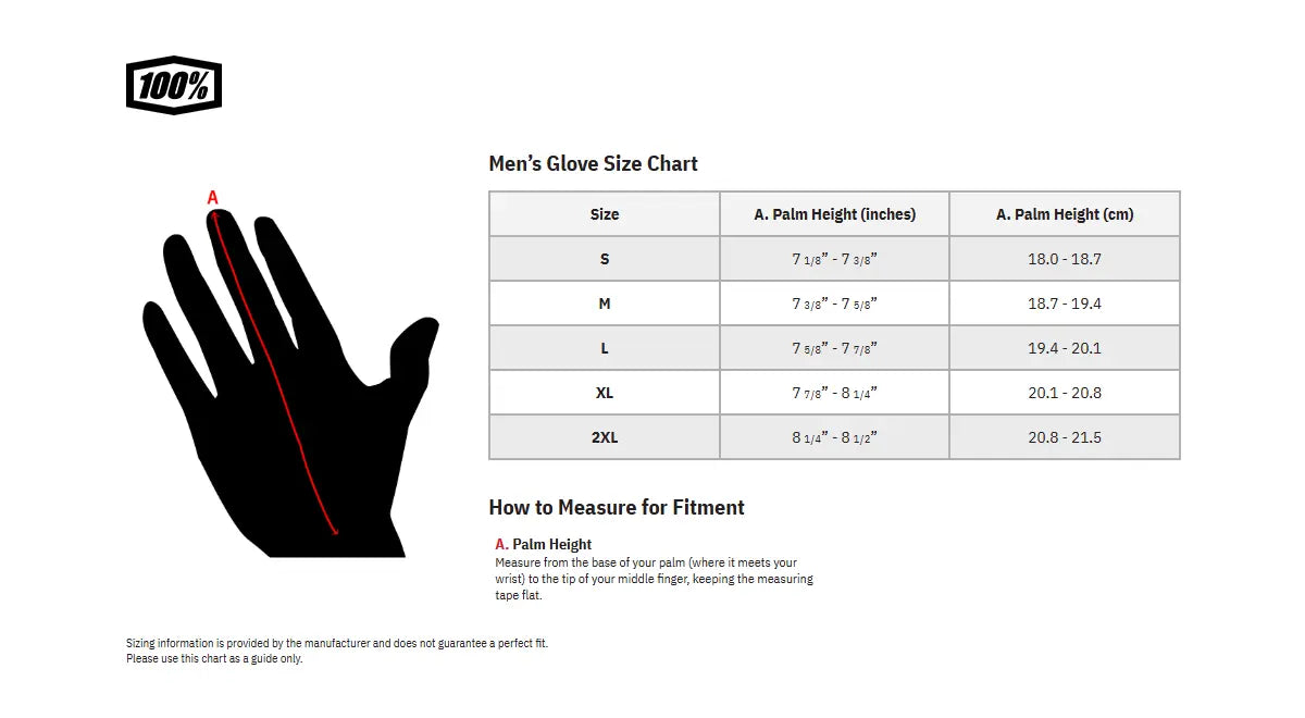 100% Ridefit Glove - Red/White