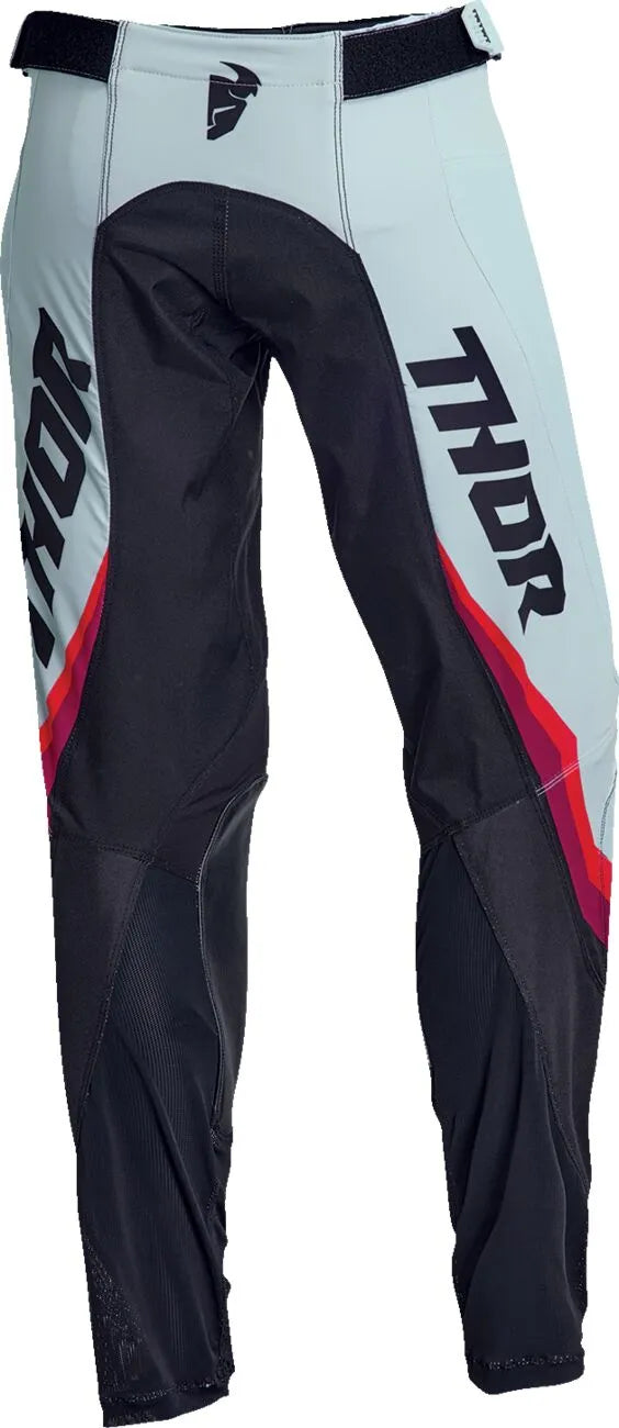 Thor Women's Pulse Rev Racewear Pants - Black/Dark Red/White/Mint