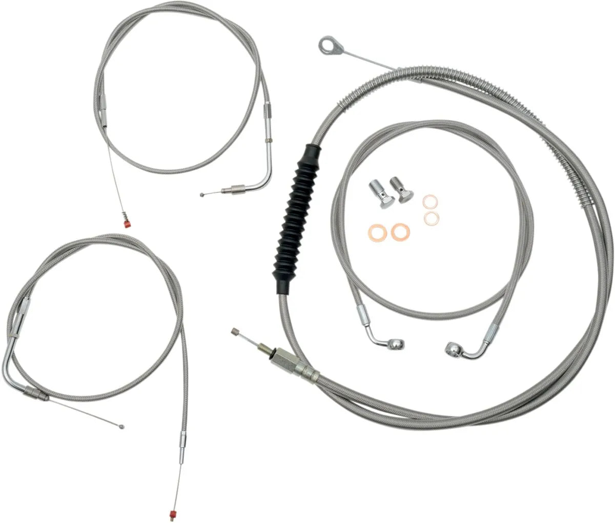 LA CHOPPERS Standard Stainless Braided Cable/Brake Line Kit