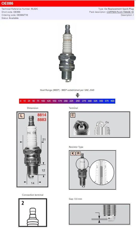 Champion S-plug Spark Plug - Reliable Performance