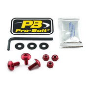 Pro Bolt Aluminium License Plate Bolt Kit - Red