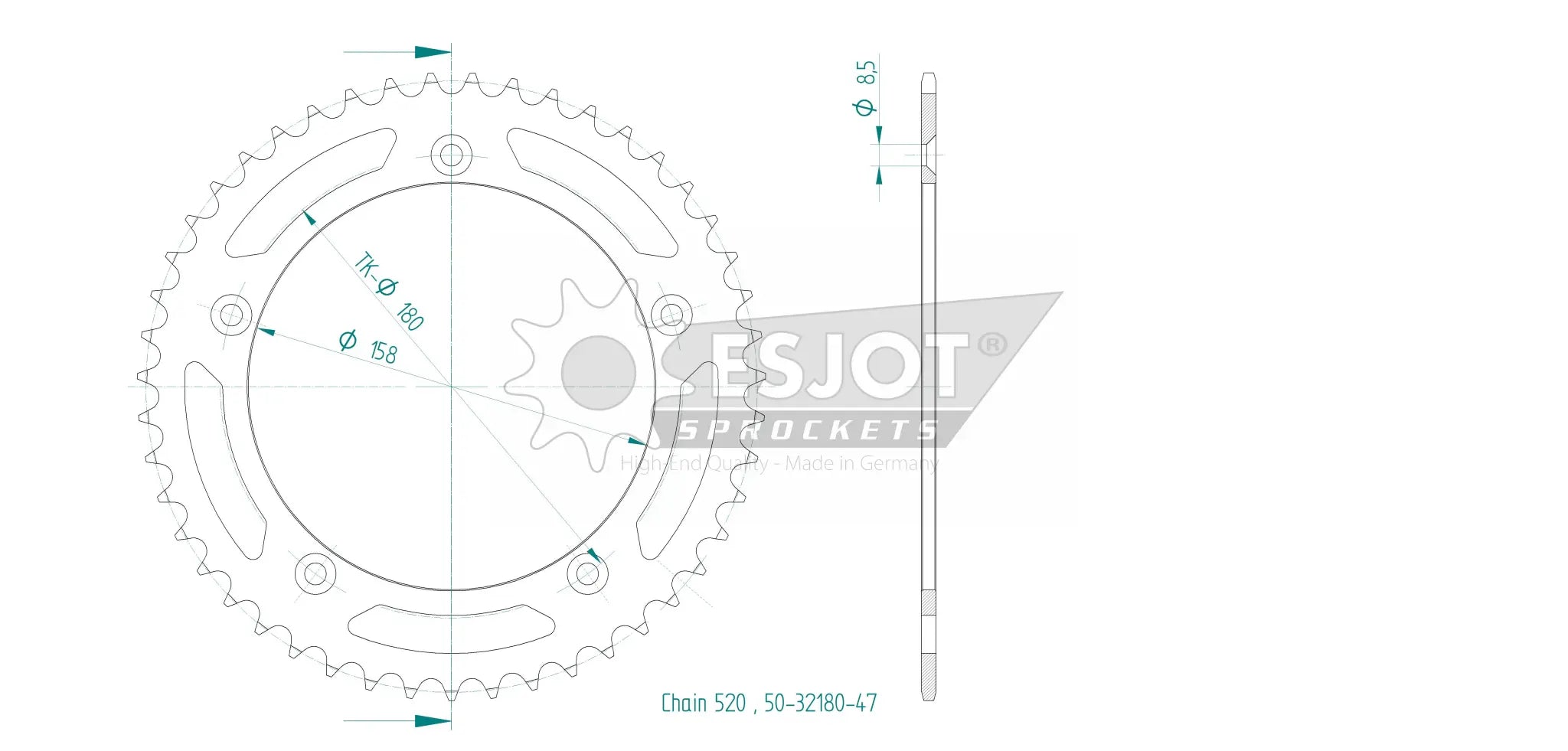 Esjot 520 Rear Sprocket - Premium Steel