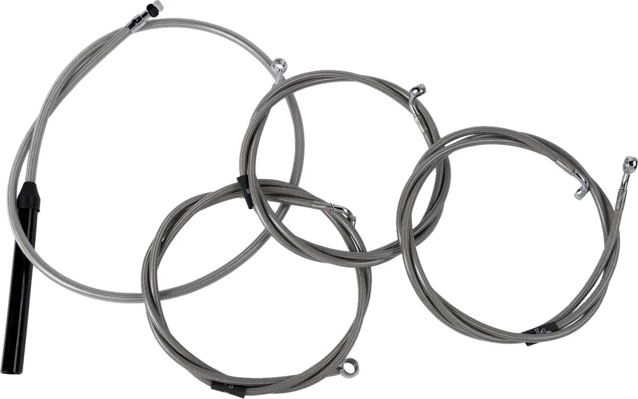 La Choppers Complete Stainless Braided Handlebar Cable Kit